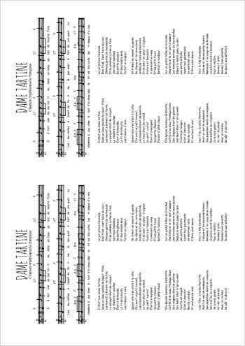 Dame tartine Partition gratuite